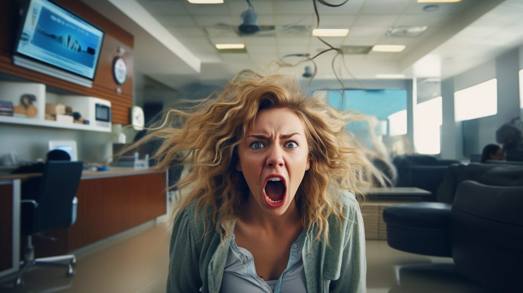 Paciente Ansioso na Sala de Espera de clínica méidca